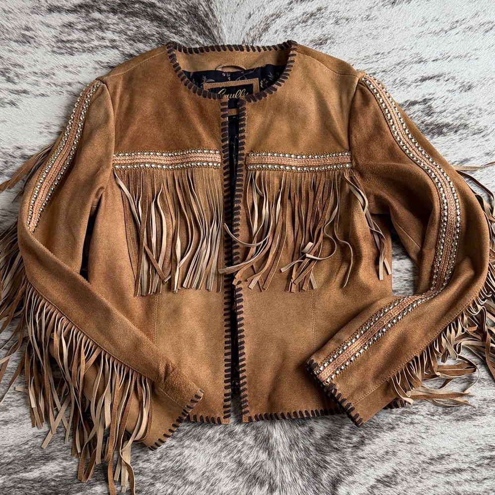 Scully Brown Suede Fringe Leather Jacket